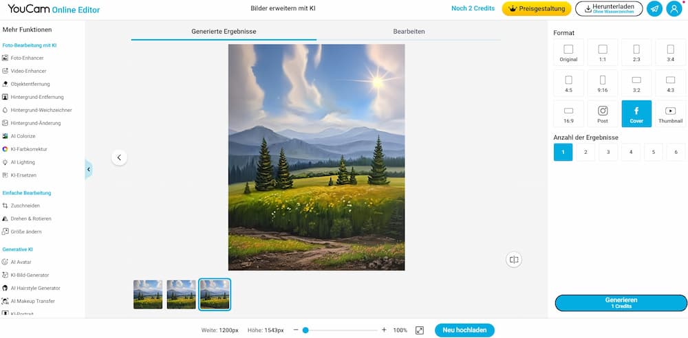 YouCam Enhance Interface